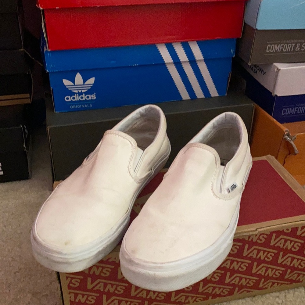White Slip-Ons